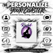 G010 Cheerleader ceramic coaster by Mythic Airbrush, original Air-Volution design — product image 5