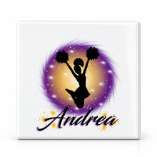 G011 Cheer Pom Pom ceramic coaster by Mythic Airbrush, original Air-Volution design — main image