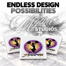 G011 Cheer Pom Pom ceramic coaster by Mythic Airbrush, original Air-Volution design — product image 6
