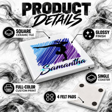 G012 Gymnastics ceramic coaster by Mythic Airbrush, original Air-Volution design — product image 3