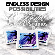 G012 Gymnastics ceramic coaster by Mythic Airbrush, original Air-Volution design — product image 6