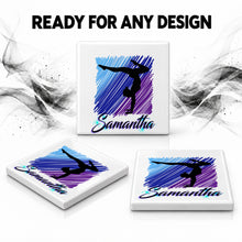 G012 Gymnastics ceramic coaster by Mythic Airbrush, original Air-Volution design — product image 7