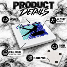 G013 Gymnastics ceramic coaster by Mythic Airbrush, original Air-Volution design — product image 3