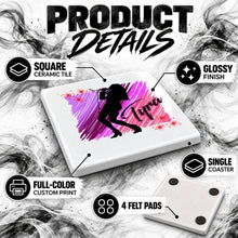 G014 Singer Musician ceramic coaster by Mythic Airbrush, original Air-Volution design — product image 3