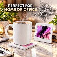 G014 Singer Musician ceramic coaster by Mythic Airbrush, original Air-Volution design — product image 4