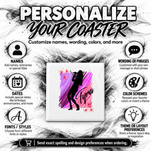 G014 Singer Musician ceramic coaster by Mythic Airbrush, original Air-Volution design — product image 5