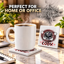G017 Bowling ceramic coaster by Mythic Airbrush, original Air-Volution design — product image 4