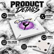 G018 Dancer ceramic coaster by Mythic Airbrush, original Air-Volution design — product image 3