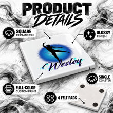 G019 Dance ceramic coaster by Mythic Airbrush, original Air-Volution design — product image 3