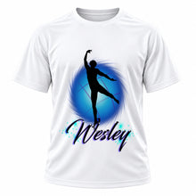 Personalized Dance T-Shirt, front-view T-shirt mockup featuring custom Air-Volution artwork by Mythic Airbrush