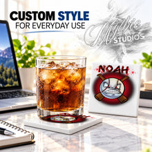 G020 Baseball ceramic coaster by Mythic Airbrush, original Air-Volution design — product image 2