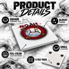 G020 Baseball ceramic coaster by Mythic Airbrush, original Air-Volution design — product image 3