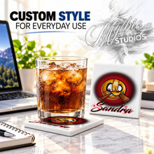 G021 Baseball ceramic coaster by Mythic Airbrush, original Air-Volution design — product image 2