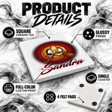 G021 Baseball ceramic coaster by Mythic Airbrush, original Air-Volution design — product image 3