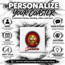G021 Baseball ceramic coaster by Mythic Airbrush, original Air-Volution design — product image 5