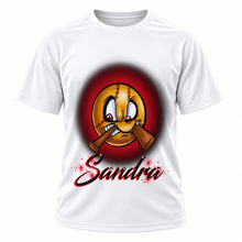 Personalized Baseball T-Shirt, front-view T-shirt mockup featuring custom Air-Volution artwork by Mythic Airbrush