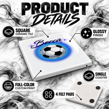 G022 Soccer Ball ceramic coaster by Mythic Airbrush, original Air-Volution design — product image 3