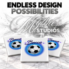 G022 Soccer Ball ceramic coaster by Mythic Airbrush, original Air-Volution design — product image 6