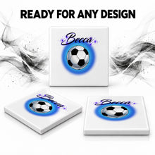 G022 Soccer Ball ceramic coaster by Mythic Airbrush, original Air-Volution design — product image 7