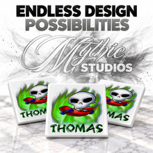 G023 Skateboarding ceramic coaster by Mythic Airbrush, original Air-Volution design — product image 6
