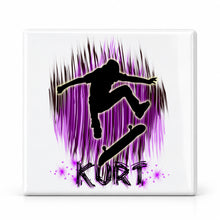 G025 Skater ceramic coaster by Mythic Airbrush, original Air-Volution design — main image