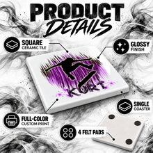 G025 Skater ceramic coaster by Mythic Airbrush, original Air-Volution design — product image 3