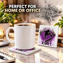G025 Skater ceramic coaster by Mythic Airbrush, original Air-Volution design — product image 4