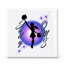 G026 Cheer ceramic coaster by Mythic Airbrush, original Air-Volution design — main image