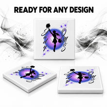 G026 Cheer ceramic coaster by Mythic Airbrush, original Air-Volution design — product image 7