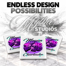 G027 Cheerleading ceramic coaster by Mythic Airbrush, original Air-Volution design — product image 6