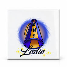 G028 Cheerleading ceramic coaster by Mythic Airbrush, original Air-Volution design — main image