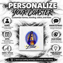 G028 Cheerleading ceramic coaster by Mythic Airbrush, original Air-Volution design — product image 5