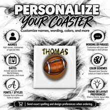 G030 Football ceramic coaster by Mythic Airbrush, original Air-Volution design — product image 5