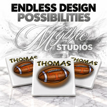 G030 Football ceramic coaster by Mythic Airbrush, original Air-Volution design — product image 6
