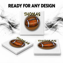 G030 Football ceramic coaster by Mythic Airbrush, original Air-Volution design — product image 7