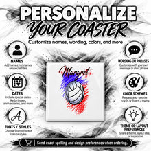 G031 Volleyball ceramic coaster by Mythic Airbrush, original Air-Volution design — product image 5