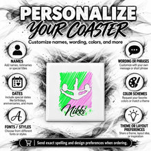 G032 Cheerleading ceramic coaster by Mythic Airbrush, original Air-Volution design — product image 5