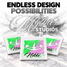 G032 Cheerleading ceramic coaster by Mythic Airbrush, original Air-Volution design — product image 6