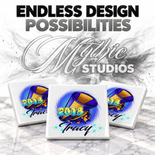 G035 Megaphone ceramic coaster by Mythic Airbrush, original Air-Volution design — product image 6