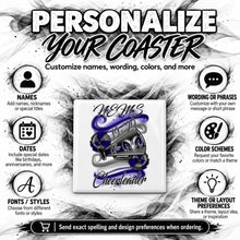 G037 Megaphone and Pom Pom ceramic coaster by Mythic Airbrush, original Air-Volution design — product image 5