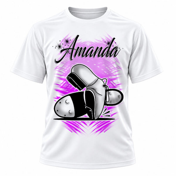 Personalized Clogging T-Shirt, front-view T-shirt mockup featuring custom Air-Volution artwork by Mythic Airbrush