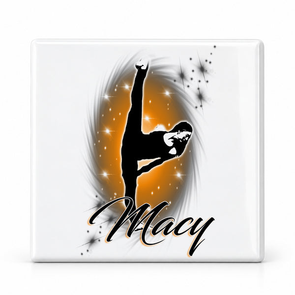G046 Dance Girl ceramic coaster — MAIN photo