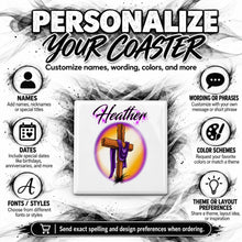 H003 Christian Cross ceramic coaster by Mythic Airbrush, original Air-Volution design — product image 5