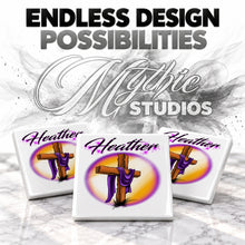 H003 Christian Cross ceramic coaster by Mythic Airbrush, original Air-Volution design — product image 6