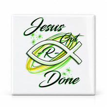 H008 Jesus Fish ceramic coaster by Mythic Airbrush, original Air-Volution design — main image