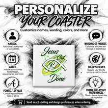H008 Jesus Fish ceramic coaster by Mythic Airbrush, original Air-Volution design — product image 5