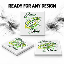 H008 Jesus Fish ceramic coaster by Mythic Airbrush, original Air-Volution design — product image 7
