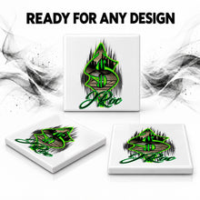 H012 Money Symbol ceramic coaster by Mythic Airbrush, original Air-Volution design — product image 7