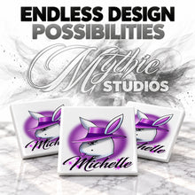 H016 Girl Bunny Character ceramic coaster by Mythic Airbrush, original Air-Volution design — product image 6