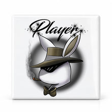 H017 Boy Bunny Character ceramic coaster by Mythic Airbrush, original Air-Volution design — main image